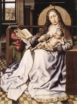 Robert Campin Painting - The Virgin And Child Before A Firescreen Robert Campin
